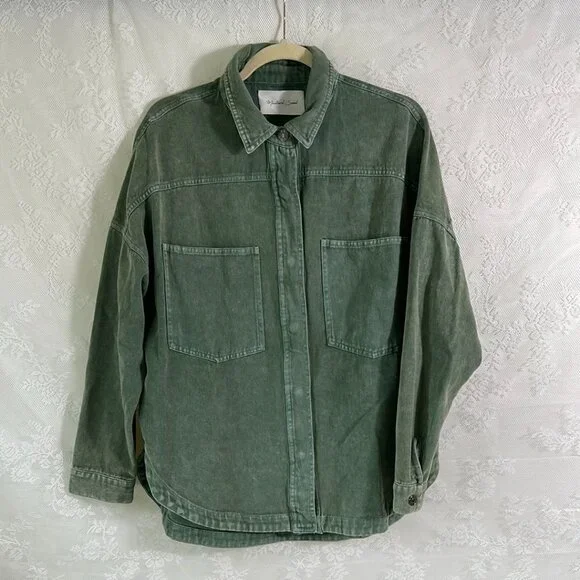 Green Denim Long Sleeved Shirt - Picture 1 of 5